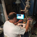 Chris Smith operating the EUV Aperture Door Closer GSE