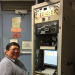 Carl Yanari on console during instrument TVac testing