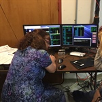  Irene Rosen and Ellen Taylor at ITOS console during EUV commanding during TVac testing